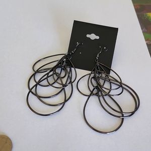 Black tear drop earrings